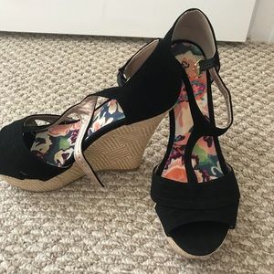 Black wedges Size 8 1/2